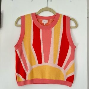 Colorful Sunshine Sleeveless Knit Top
